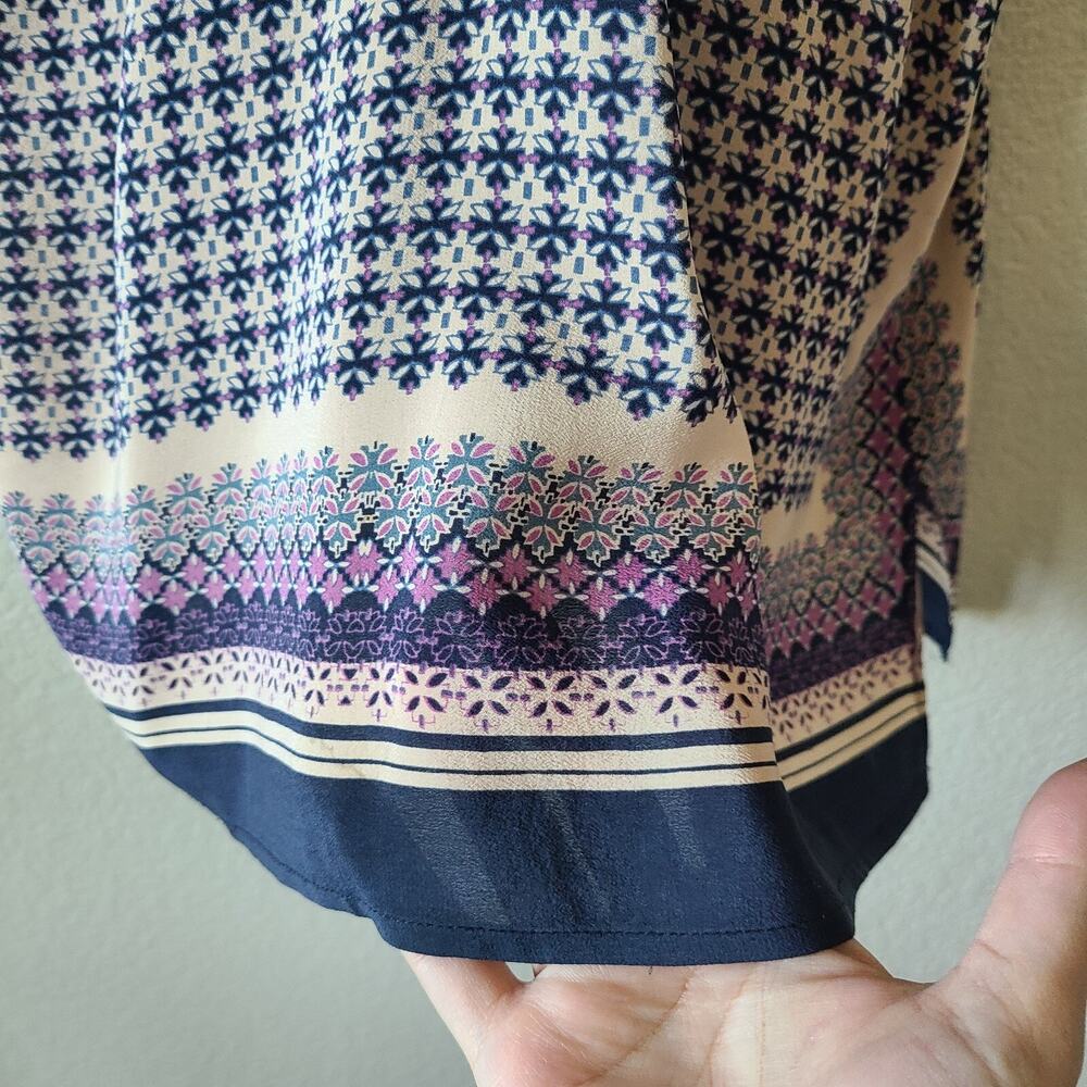Anthropologie Meadow Rue Kimono Blouse SZ Small 100% Silk Side Zipper Floral - Picture 10 of 13